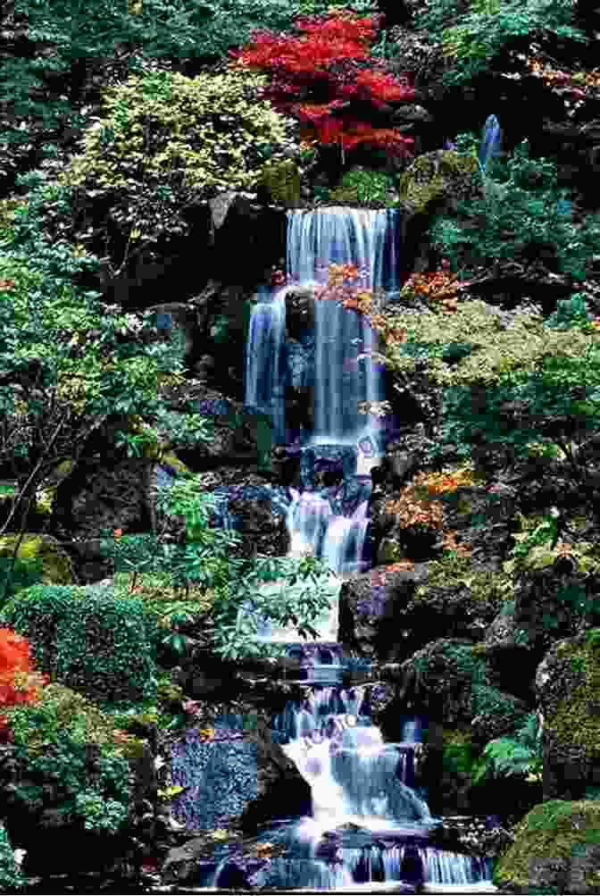 A Serene Japanese Garden With A Cascading Waterfall And Meticulously Arranged Stones Sakuteiki: Visions Of The Japanese Garden (Tuttle Classics)