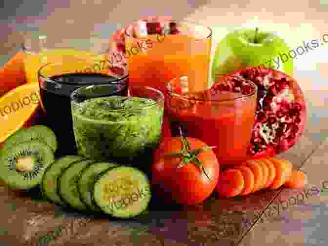 An Assortment Of Colorful Fruits And Vegetables Used For Juicing The Fresh Juice World: Getting The Day To A Fresh Start