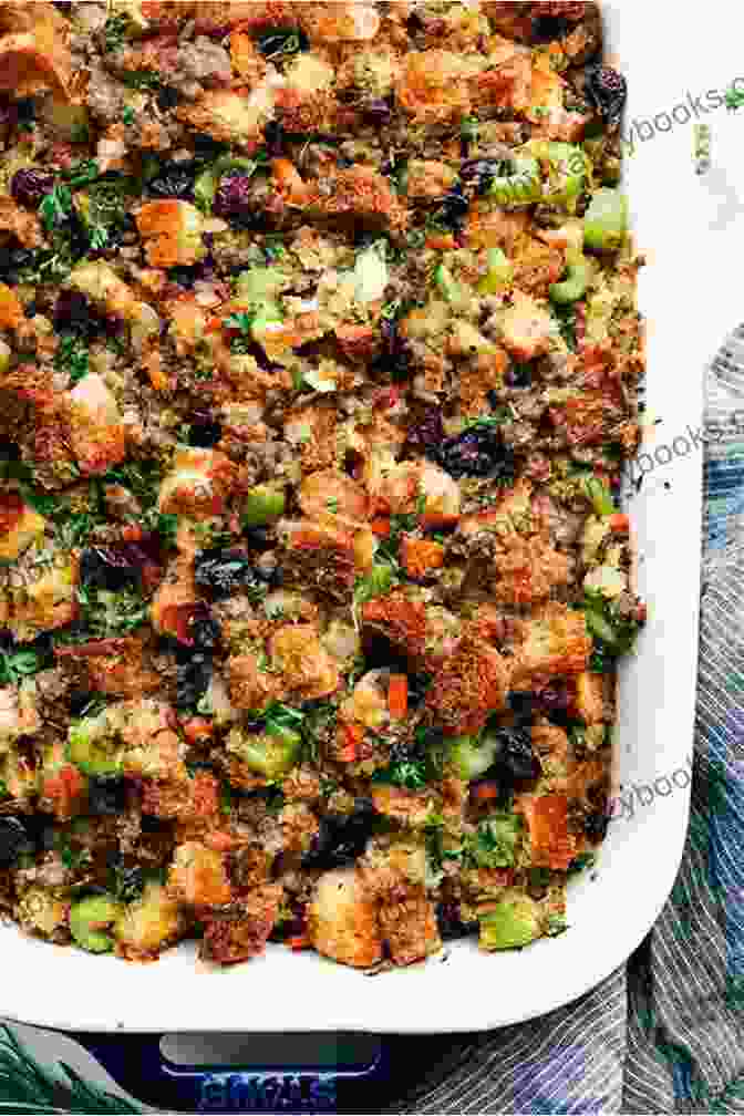 Golden Brown Bread Stuffing, Studded With Herbs And Vegetables, Ready To Be Savored Thanksgiving Main Dish Recipes Cookbook: Thanksgiving Cookbook Easy Stress Free Holiday Recipes