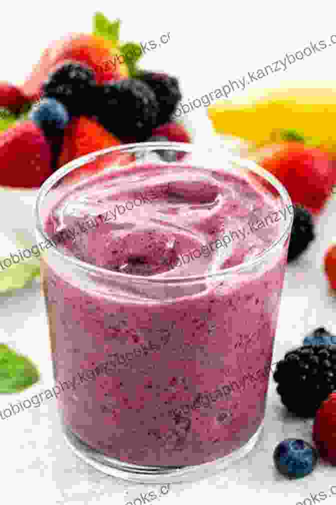 Vibrant Mixed Fruit And Berry Smoothie With A Medley Of Colorful Fruits And A Touch Of Mint Leaves. Bravo 365 Yummy Healthy Vegetarian Recipes: More Than A Yummy Healthy Vegetarian Cookbook